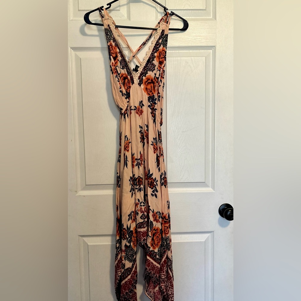 LimeLush Boutique Pink Floral High Low Hem Size S Dress